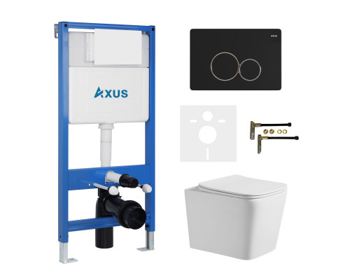 Комплект инсталляции Axus 011D с унитазом Axus 2303 и кнопкой 097EB