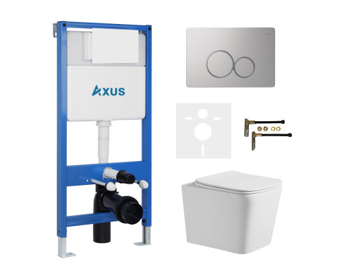 Комплект инсталляции Axus 011D с унитазом Axus 2303 и кнопкой 097ES
