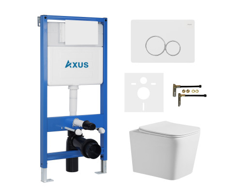Комплект инсталляции Axus 011D с унитазом Axus 2303 и кнопкой 097EW