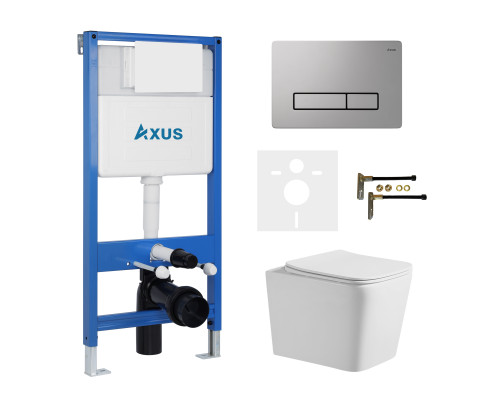 Комплект инсталляции Axus 011D с унитазом Axus 2303 и кнопкой 097HDS