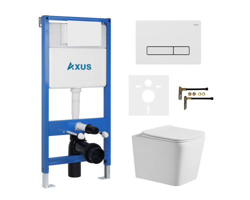 Комплект инсталляции Axus 011D с унитазом Axus 2303 и кнопкой 097HDW