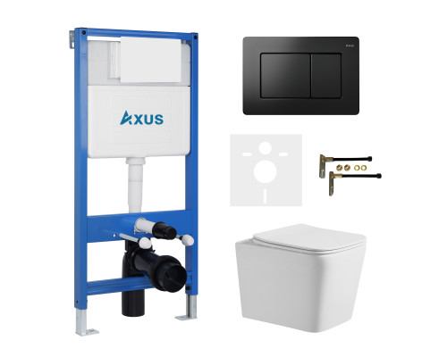 Комплект инсталляции Axus 011D с унитазом Axus 2303 и кнопкой 097LB