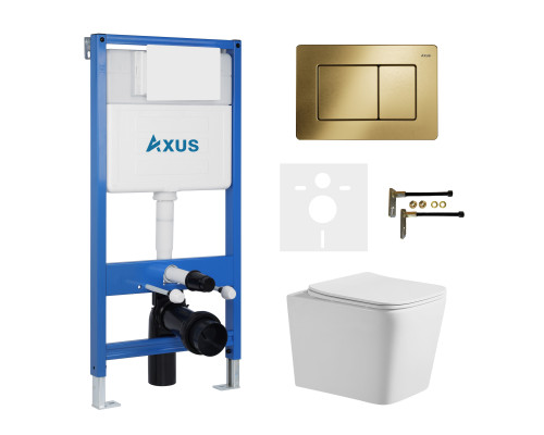Комплект инсталляции Axus 011D с унитазом Axus 2303 и кнопкой 097LG