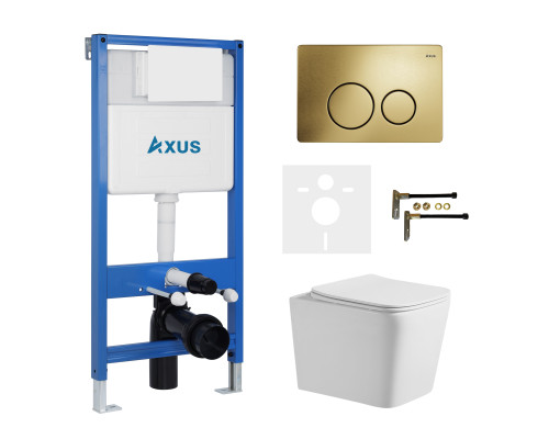 Комплект инсталляции Axus 011D с унитазом Axus 2303 и кнопкой 097IG