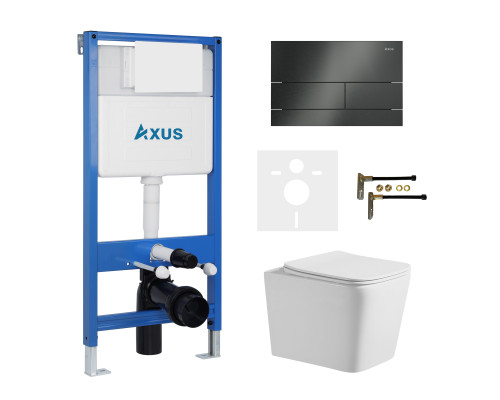 Комплект инсталляции Axus 011D с унитазом Axus 2303 и кнопкой 097TGG