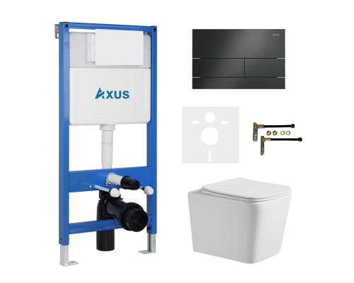 Комплект инсталляции Axus 011D с унитазом Axus 2303 и кнопкой 097TB