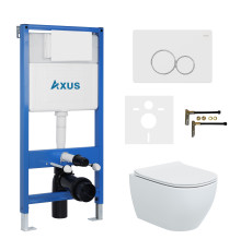 Комплект инсталляции Axus 011D с унитазом Axus 2318 и кнопкой 097EW