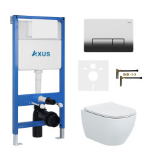 Комплект инсталляции Axus 011D с унитазом Axus 2318 и кнопкой 097HDC