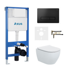Комплект инсталляции Axus 011D с унитазом Axus 2318 и кнопкой 097HDB