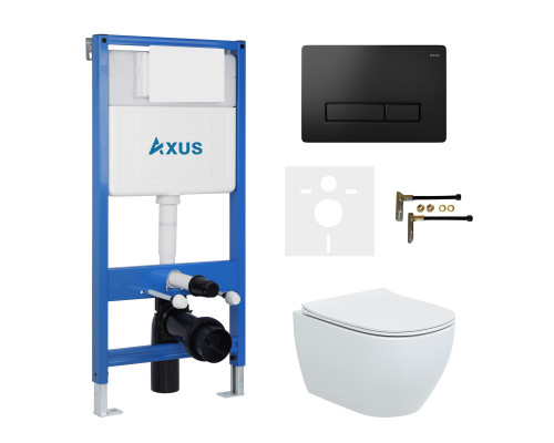 Комплект инсталляции Axus 011D с унитазом Axus 2318 и кнопкой 097HDB