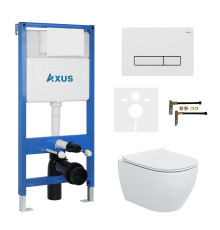 Комплект инсталляции Axus 011D с унитазом Axus 2318 и кнопкой 097HDW