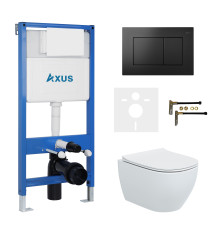 Комплект инсталляции Axus 011D с унитазом Axus 2318 и кнопкой 097JB