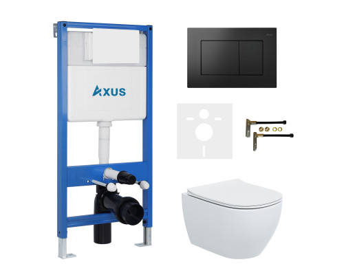 Комплект инсталляции Axus 011D с унитазом Axus 2318 и кнопкой 097JB