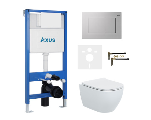 Комплект инсталляции Axus 011D с унитазом Axus 2318 и кнопкой 097JS