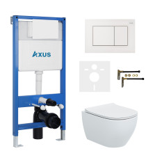 Комплект инсталляции Axus 011D с унитазом Axus 2318 и кнопкой 097JW