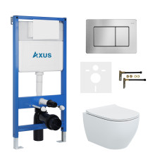 Комплект инсталляции Axus 011D с унитазом Axus 2318 и кнопкой 097LS