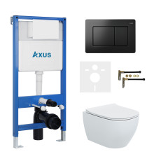 Комплект инсталляции Axus 011D с унитазом Axus 2318 и кнопкой 097LB