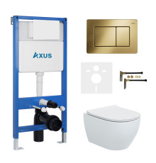 Комплект инсталляции Axus 011D с унитазом Axus 2318 и кнопкой 097LG