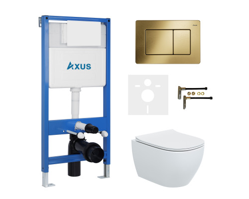 Комплект инсталляции Axus 011D с унитазом Axus 2318 и кнопкой 097LG
