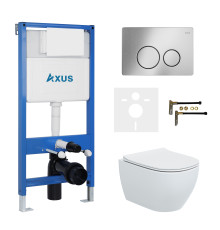 Комплект инсталляции Axus 011D с унитазом Axus 2318 и кнопкой 097IS