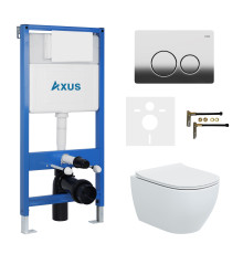 Комплект инсталляции Axus 011D с унитазом Axus 2318 и кнопкой 097IC
