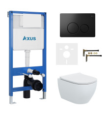 Комплект инсталляции Axus 011D с унитазом Axus 2318 и кнопкой 097IB