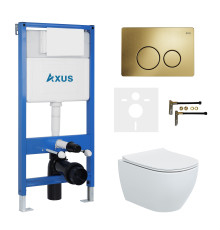 Комплект инсталляции Axus 011D с унитазом Axus 2318 и кнопкой 097IG