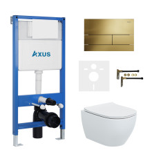 Комплект инсталляции Axus 011D с унитазом Axus 2318 и кнопкой 097TG