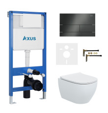 Комплект инсталляции Axus 011D с унитазом Axus 2318 и кнопкой 097TGG