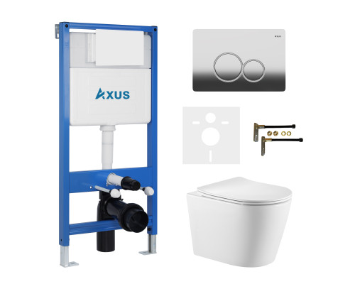 Комплект инсталляции Axus 011D с унитазом Axus 2380 и кнопкой 097EC