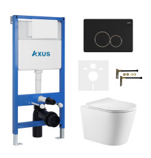 Комплект инсталляции Axus 011D с унитазом Axus 2380 и кнопкой 097EB