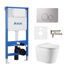Комплект инсталляции Axus 011D с унитазом Axus 2380 и кнопкой 097ES