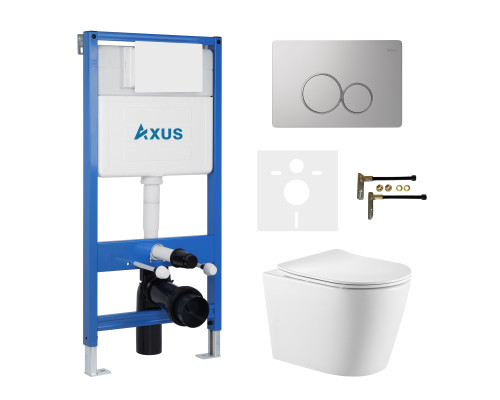 Комплект инсталляции Axus 011D с унитазом Axus 2380 и кнопкой 097ES