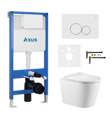Комплект инсталляции Axus 011D с унитазом Axus 2380 и кнопкой 097EW