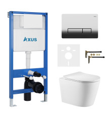 Комплект инсталляции Axus 011D с унитазом Axus 2380 и кнопкой 097HDC