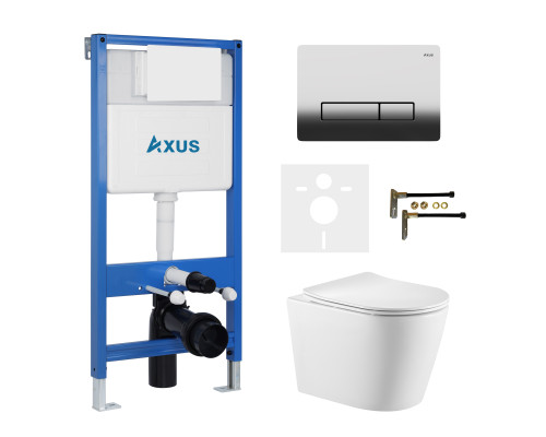 Комплект инсталляции Axus 011D с унитазом Axus 2380 и кнопкой 097HDC