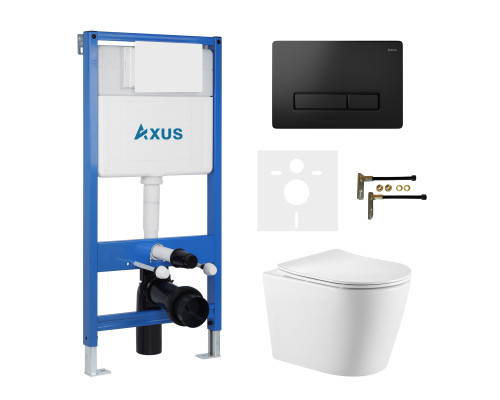Комплект инсталляции Axus 011D с унитазом Axus 2380 и кнопкой 097HDB
