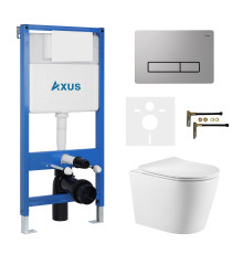 Комплект инсталляции Axus 011D с унитазом Axus 2380 и кнопкой 097HDS