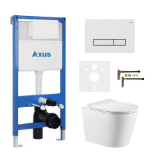 Комплект инсталляции Axus 011D с унитазом Axus 2380 и кнопкой 097HDW