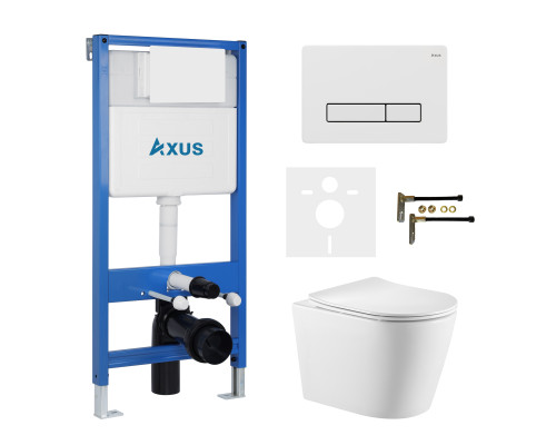 Комплект инсталляции Axus 011D с унитазом Axus 2380 и кнопкой 097HDW