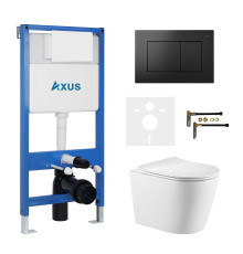 Комплект инсталляции Axus 011D с унитазом Axus 2380 и кнопкой 097JB