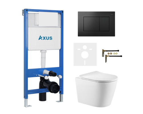 Комплект инсталляции Axus 011D с унитазом Axus 2380 и кнопкой 097JB