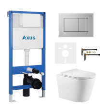 Комплект инсталляции Axus 011D с унитазом Axus 2380 и кнопкой 097JS