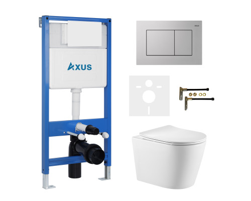 Комплект инсталляции Axus 011D с унитазом Axus 2380 и кнопкой 097JS