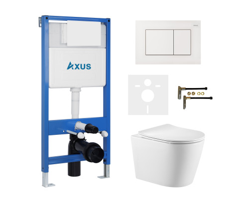Комплект инсталляции Axus 011D с унитазом Axus 2380 и кнопкой 097JW