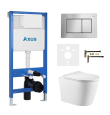 Комплект инсталляции Axus 011D с унитазом Axus 2380 и кнопкой 097LS