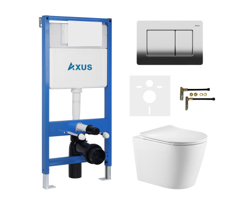 Комплект инсталляции Axus 011D с унитазом Axus 2380 и кнопкой 097LC