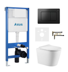 Комплект инсталляции Axus 011D с унитазом Axus 2380 и кнопкой 097LB