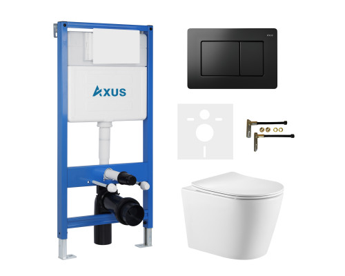 Комплект инсталляции Axus 011D с унитазом Axus 2380 и кнопкой 097LB
