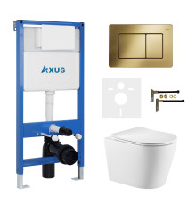 Комплект инсталляции Axus 011D с унитазом Axus 2380 и кнопкой 097LG